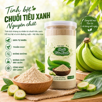 Ảnh của Tinh bột chuối tiêu xanh nguyên chất 100%, hộp 500g