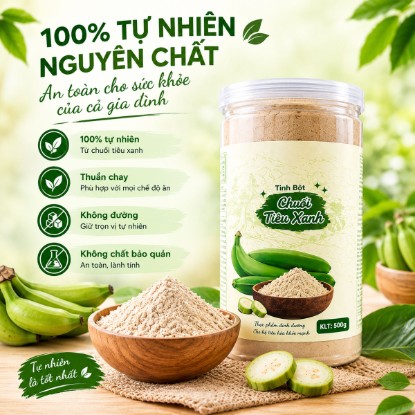 Ảnh của Tinh bột chuối tiêu xanh nguyên chất 100%, hộp 500g