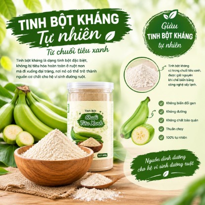Ảnh của Tinh bột chuối tiêu xanh nguyên chất 100%, hộp 500g