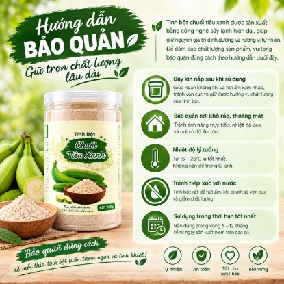 Ảnh của Tinh bột chuối tiêu xanh nguyên chất 100%, hộp 500g